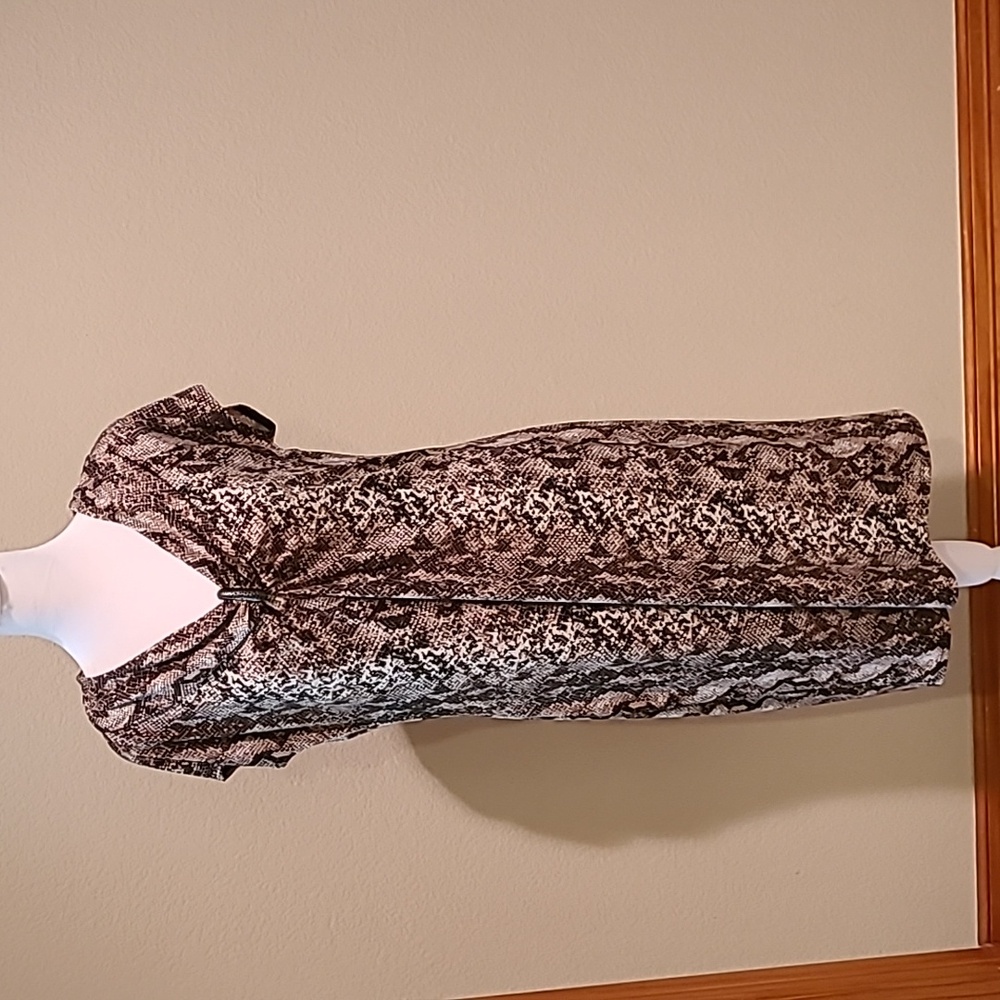 **HOST PICK** Dana Buchman Chocolate Brown Faux Snake Skin Dress M
